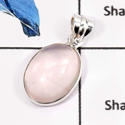 Rose Quartz A - BPS871-Exclusive Rose Quartz Gemstone Handmade Bezel Pendants 925 Sterling Silver Rose Quartz A - BPS871-Exclusive Rose Quartz Gemstone Handmade Bezel Pendants 925 Sterling Silver