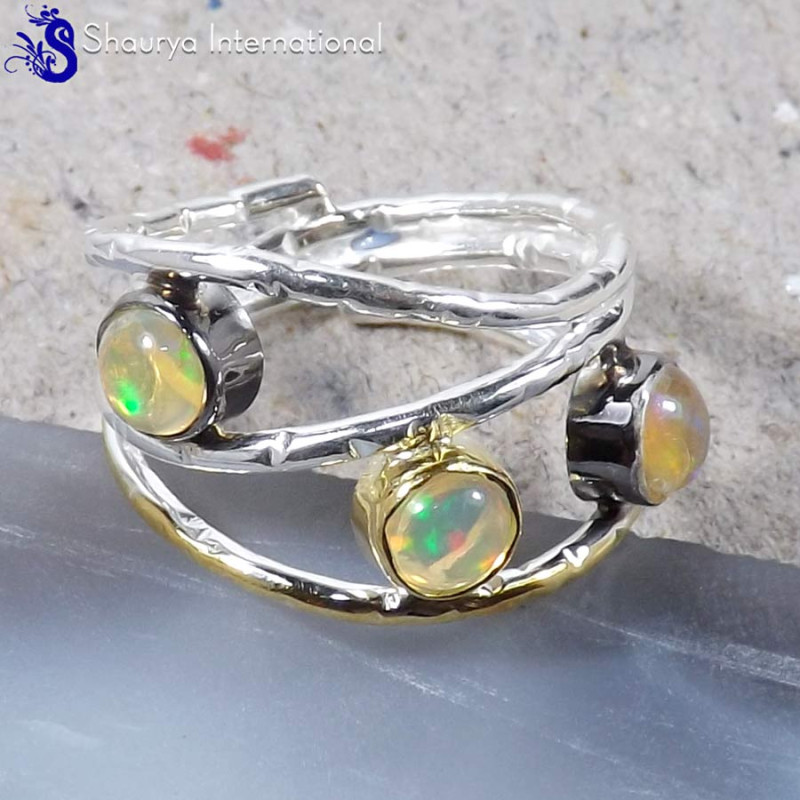Ethiopian Opal B - SFJ889-Multi Fire Ethiopian Opal Colorful Designer Wholesale Rings 925 Sterling Silver Ethiopian Opal B - SFJ889-Multi Fire Ethiopian Opal Colorful Designer Wholesale Rings 925 Sterling Silver