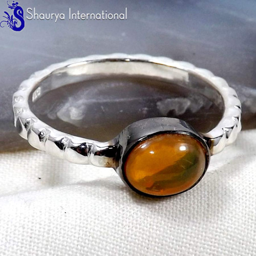 Ethiopian Opal C - SFJ888-Genuine Ethiopian Opal Gemstone Black Rhodium Gold Plated Rings 925 Sterling Silver