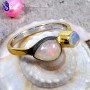 Ethiopian Opal A - SFJ887-925 Sterling Silver Ethiopian Opal Gemstone Handmade Party Wear Rings