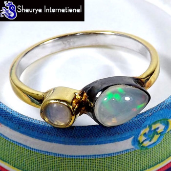 Ethiopian Opal G - SFJ887-925 Sterling Silver Ethiopian Opal Gemstone Handmade Party Wear Rings