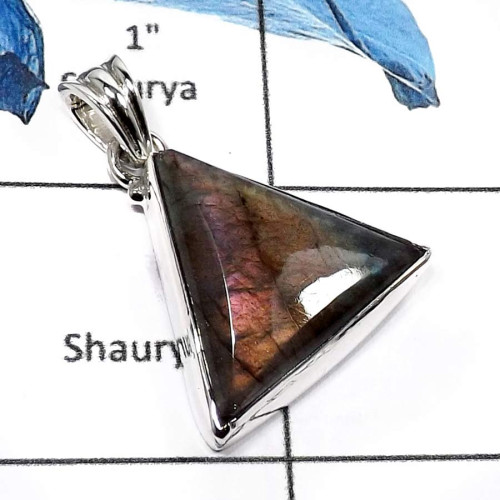 Purple Labradorite H - ISP590-Sparkling Purple Labradorite Gemstone Wholesale Pendants 925 Sterling Silver