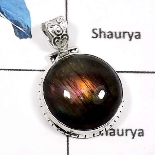 Purple Copper Turquoise I - ISP588-Purple Fire Labradorite Colorful Wholesale Pendants 925 Sterling Silver