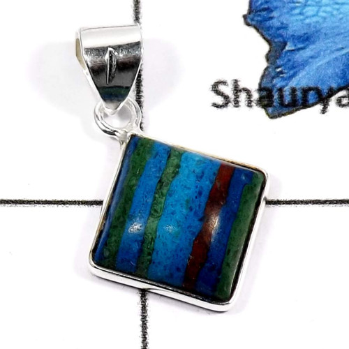Rainbow Calsilica A - BPS863-Gorgeous Factory Wholesale Rainbow Calsilica Bezel Pendants 925 Sterling Silver