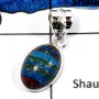 Rainbow Calsilica E - BPS863-Gorgeous Factory Wholesale Rainbow Calsilica Bezel Pendants 925 Sterling Silver