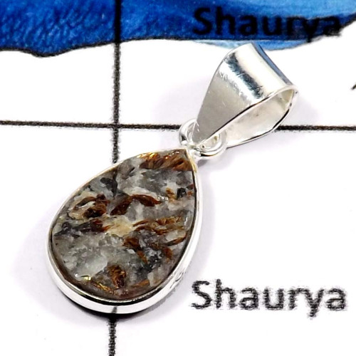 Astrophylite B - BPS855-Exclusive Astrophyllite Druzy Handmade Light Weight Pendants 925 Sterling Silver