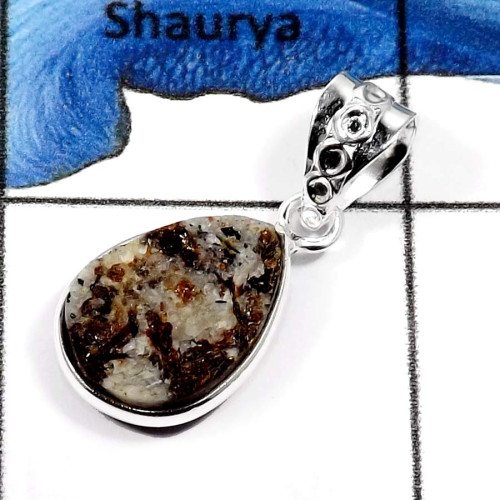 Astrophylite O - BPS855-Exclusive Astrophyllite Druzy Handmade Light Weight Pendants 925 Sterling Silver