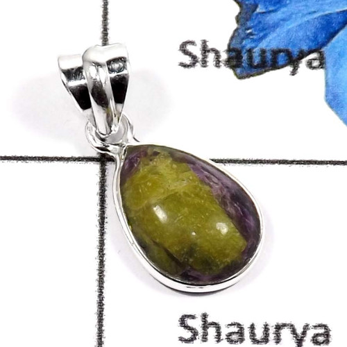 Mohave Stichite C - BPS854-925 Sterling Silver Fabulous Gemstone Mohave Stichtite Gemstone Wholesale Bezel Pendants