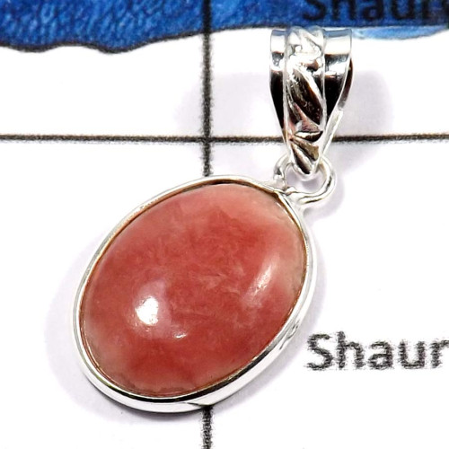 Rhodochrosite C - BPS847-Natural Rhodochrosite Gemstone Light Weight Bezel Pendants 925 Sterling Silver Rhodochrosite C - BPS847-Natural Rhodochrosite Gemstone Light Weight Bezel Pendants 925 Sterling Silver