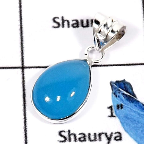 Blue Chalcedony D - BPS846-Natural Blue Chalcedony Wholesale Bezel Pendants 925 Sterling Silver Blue Chalcedony D - BPS846-Natural Blue Chalcedony Wholesale Bezel Pendants 925 Sterling Silver