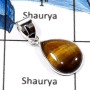 Tiger Eye H - BPS842-Fabulous Tiger Eye Gemstone Wholesale Bezel Pendants 925 Sterling Silver
