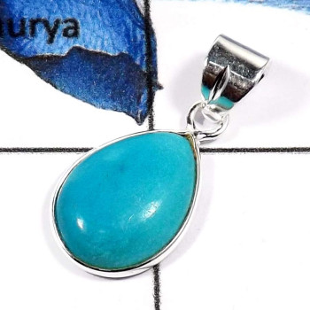 Mohave Blue Turquoise A - BPS839-Natural Mohave Blue Turquoise Gemstone Light Weight Bezel Pendants 925 Sterling Silver Mohave Blue Turquoise A - BPS839-Natural Mohave Blue Turquoise Gemstone Light Weight Bezel Pendants 925 Sterling Silver