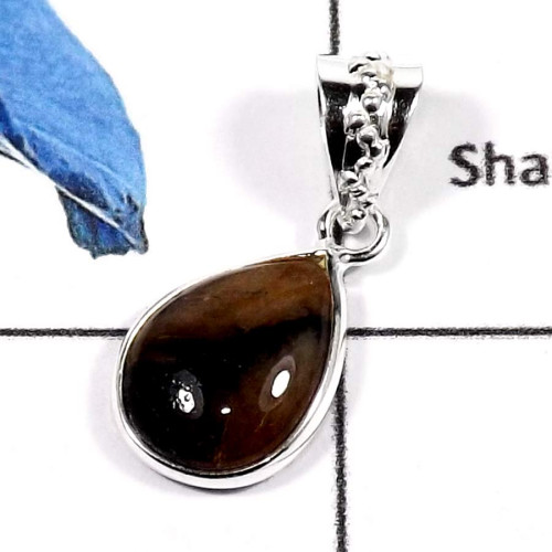 Chestolite D - BPS837-Exclusive Cabochon Gemstones Wholesale Bezel Pendants 925 Sterling Silver Chestolite D - BPS837-Exclusive Cabochon Gemstones Wholesale Bezel Pendants 925 Sterling Silver
