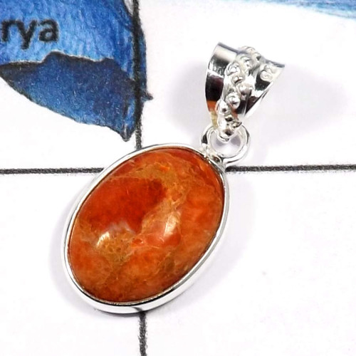 Sponge Coral G - BPS837-Exclusive Cabochon Gemstones Wholesale Bezel Pendants 925 Sterling Silver Sponge Coral G - BPS837-Exclusive Cabochon Gemstones Wholesale Bezel Pendants 925 Sterling Silver