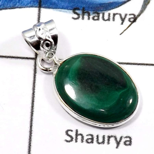 Malachite A - BPS836-Fabulous Light Weight Wholesale Bezel Pendants 925 Sterling Silver Malachite A - BPS836-Fabulous Light Weight Wholesale Bezel Pendants 925 Sterling Silver