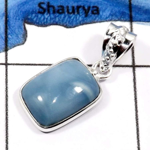Blue Opal E - BPS836-Fabulous Light Weight Wholesale Bezel Pendants 925 Sterling Silver Blue Opal E - BPS836-Fabulous Light Weight Wholesale Bezel Pendants 925 Sterling Silver