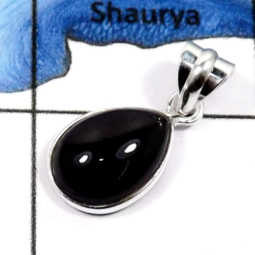 Black Onyx I - BPS836-Fabulous Light Weight Wholesale Bezel Pendants 925 Sterling Silver Black Onyx I - BPS836-Fabulous Light Weight Wholesale Bezel Pendants 925 Sterling Silver