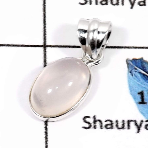 Rose Cab F - BPS835-Natural Cabochon Gemstones Wholesale Bezel Pendants 925 Sterling Silver