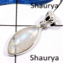 Rainbow Moonstone D - BPS834-Glorious Look Handmade Small Bezel Pendants 925 Sterling Sivler
