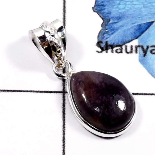 Charoite F - BPS833-Indian Wholesale Company Made Light Weight Bezel Pendants 925 Sterling Silver