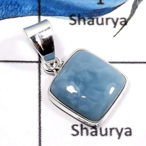 Blue Opal B - BPS832-Classic Mix Cabochon Gemstones Wholesale Bezel Pendants 925 Sterling Silver