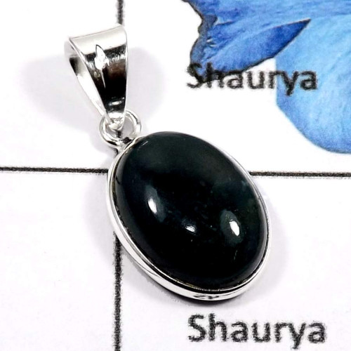 Black Onyx E - BPS832-Classic Mix Cabochon Gemstones Wholesale Bezel Pendants 925 Sterling Silver