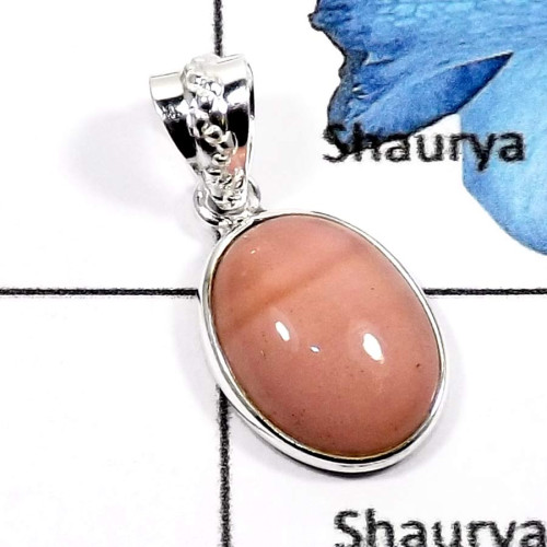 Pink Opal A - BPS830-Exclusive Factory Wholesale Light Weight Bezel Pendants 925 Sterling Silver