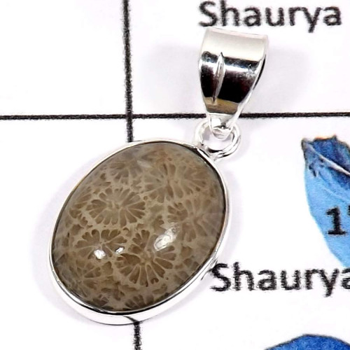 Fossil Coral E - BPS830-Exclusive Factory Wholesale Light Weight Bezel Pendants 925 Sterling Silver Fossil Coral E - BPS830-Exclusive Factory Wholesale Light Weight Bezel Pendants 925 Sterling Silver