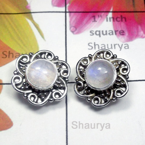 Rainbow D - SSE996-Sterling Silver Semiprecious Gemstone Stud Earring