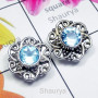Blue Topaz F - SSE996-Sterling Silver Semiprecious Gemstone Stud Earring