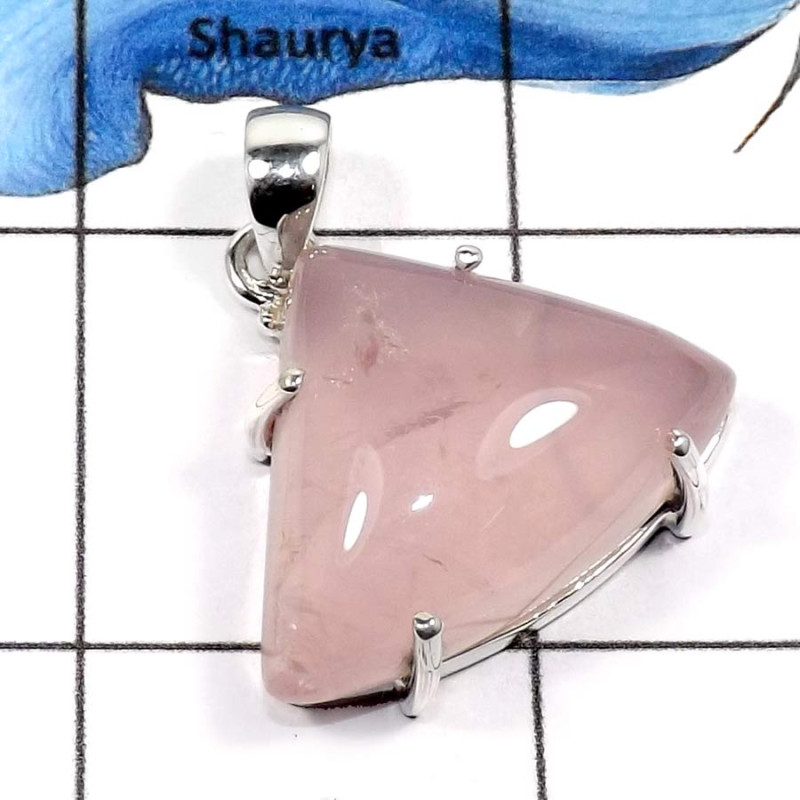 Rose Quartz E - FSP947-Big Natural Rose Quartz Gemstone Wholesale Pendants 925 Sterling Silver Rose Quartz E - FSP947-Big Natural Rose Quartz Gemstone Wholesale Pendants 925 Sterling Silver