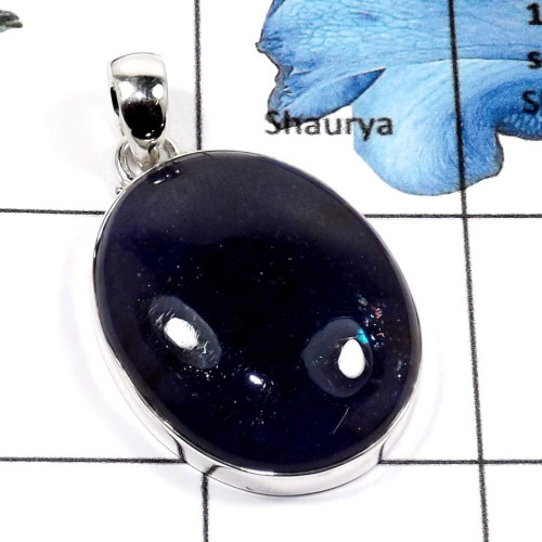 Iolite Sunstone A - FSP946-Eye Catching Iolite SunStone Wholesale Huge Pendants 925 Sterling Silver