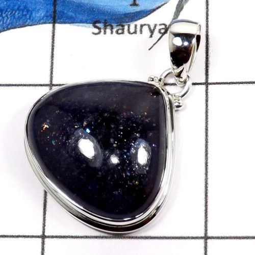 Iolite Sunstone E - FSP946-Eye Catching Iolite SunStone Wholesale Huge Pendants 925 Sterling Silver