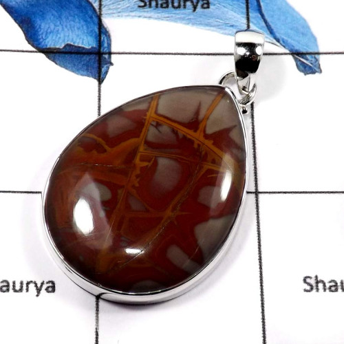Noreen Jasper A - ISP577-Fabulous Party Wear Handmade Chunky Pendants 925 Sterling Silver