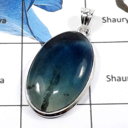 Fluorite E - ISP577-Fabulous Party Wear Handmade Chunky Pendants 925 Sterling Silver