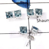 Blue Topaz F - SSE846-Beautiful Faceted Cut Wholesale Lot Stud Earrings 925 Sterling Silver