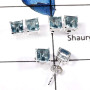 Blue Topaz F - SSE846-Beautiful Faceted Cut Wholesale Lot Stud Earrings 925 Sterling Silver
