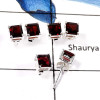Garnet Cut O - SSE846-Beautiful Faceted Cut Wholesale Lot Stud Earrings 925 Sterling Silver