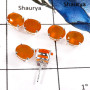 3 Pairs Carnelian Cut O - SSE845-7x9 Oval 3 Pairs Exclusive Colorful Gemstone Handmade Stud Earrings 925 Sterling Silver
