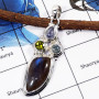 Tanzanite,Blue Kyanite,Peridot & Labradorite A - SSP763-Glorious Three Stone Cab & Cut Wholesale Pendants 925 Sterling Silver