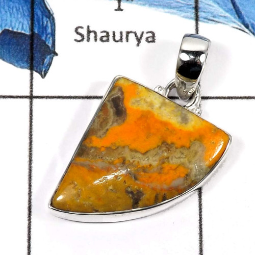 Bumble Bee H - ISP574-925 Sterling Silver Bumble Bee Jasper Plain Setting Wholesale Pendants 925 Sterling Silver