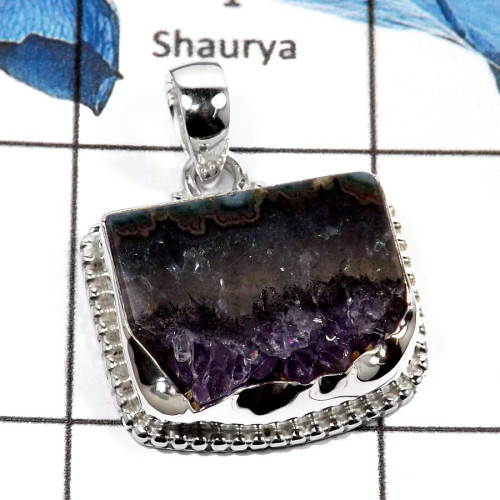 Amethyst Pencil C - SD486-Elegant Blue Amethyst Pencil Handmade Designer Pendants 925 Sterling Silver Amethyst Pencil C - SD486-Elegant Blue Amethyst Pencil Handmade Designer Pendants 925 Sterling Silver