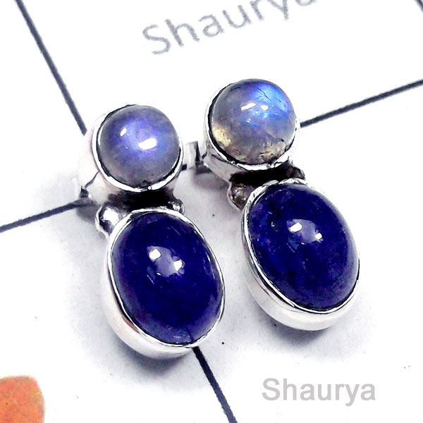 Tanzanite O - SSE993-Small Size Exclusive Silver Stud Earring Tanzanite O - SSE993-Small Size Exclusive Silver Stud Earring