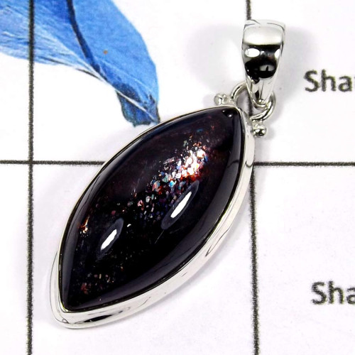Iolite Sunstone O - ISP573-Natural Gemstones Colorful Wholesale Pendants 925 Sterling Silver