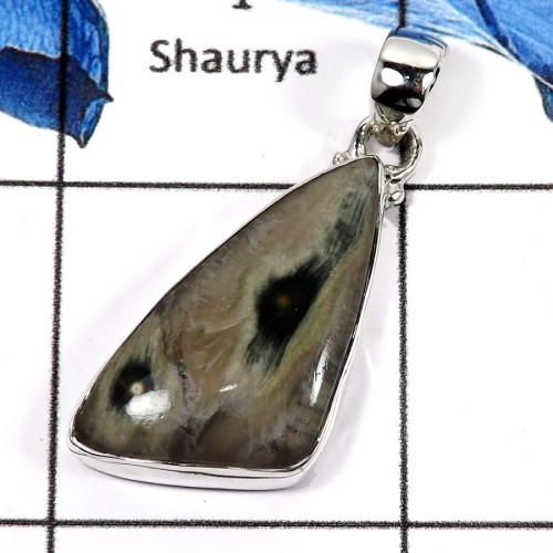 Ocean Jasper D - ISP572-Gorgeous Party Wear Wholesale Handmade Chunky Pendants 925 Sterling Silver