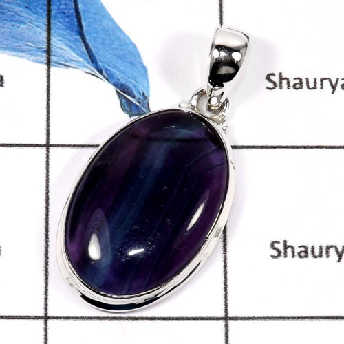 Fluorite E - ISP572-Gorgeous Party Wear Wholesale Handmade Chunky Pendants 925 Sterling Silver