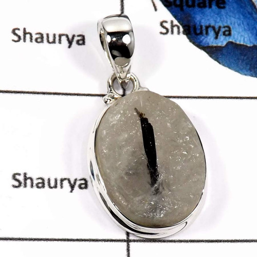 Tourmaline Specimens E - ISP571-Factory Wholesale Stunning Plain Setting Pendants 925 Sterling Silver