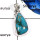 Blue Copper Turquoise O - ISP571-Factory Wholesale Stunning Plain Setting Pendants 925 Sterling Silver