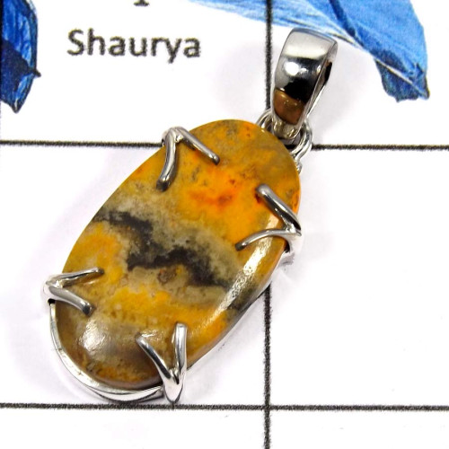 Bumble Bee A - ISP570-Natural Gemstone Bumble Bee Wholesale Pendants 925 Sterling Silver