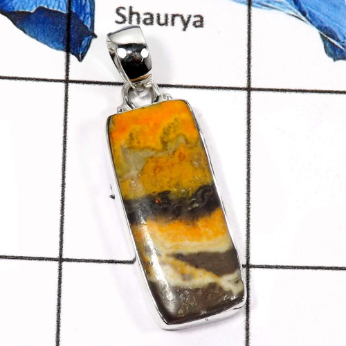 Bumble Bee E - ISP570-Natural Gemstone Bumble Bee Wholesale Pendants 925 Sterling Silver